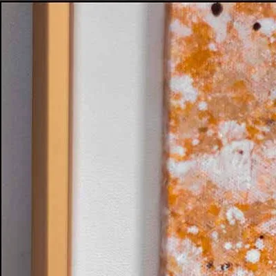 Orange Marble Vein Painting in Slim Frame, 90 x 70 cm — detail