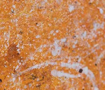 Orange Marble Vein Painting in Slim Frame, 90 x 70 cm — detail