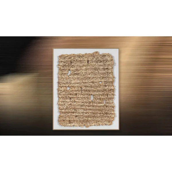 Raffia Weave Panel in Slim Frame, 65 x 80 cm — in a room setting