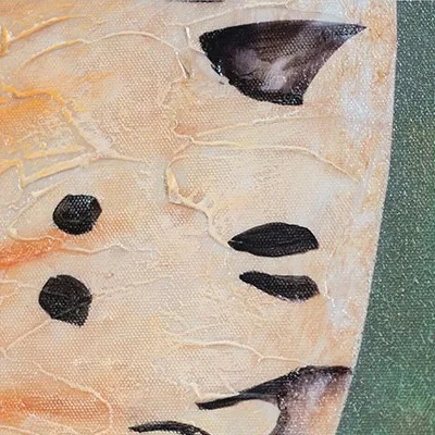 Wide Butterfly Specimen Panel with Green Oval, 192 x 80 cm in ivory — detail