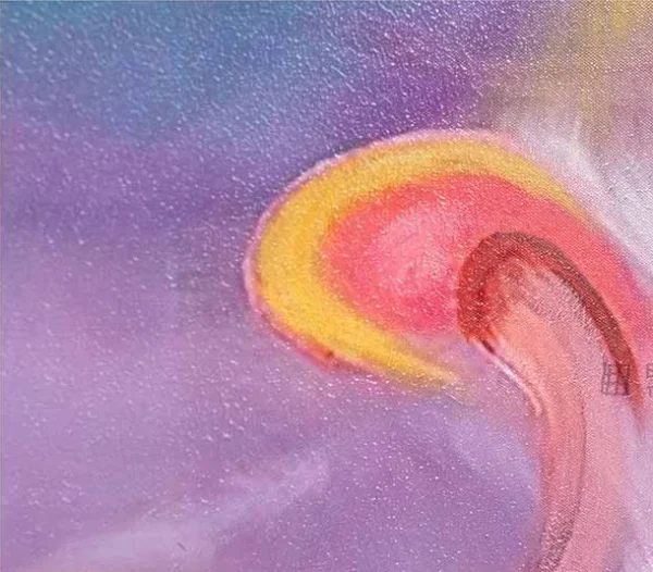 Swirling Pastel Abstract in plum — detail