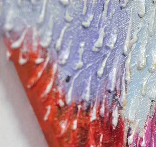 Rainbow Mosaic Textured Painting in White Frame, 80 x 80 cm — detail