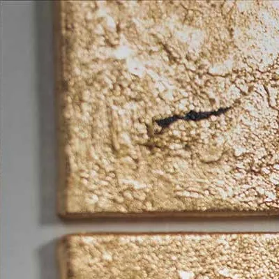 Gold Splash on Black Tile Grid in Black Frame, 130 x 90 cm — detail