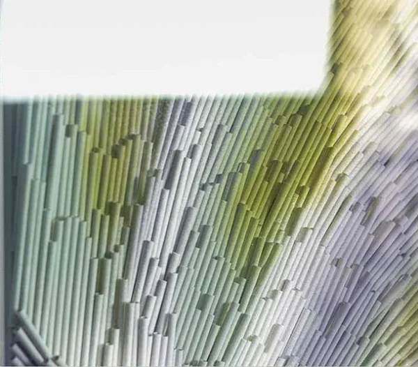Lilac and Olive Swirl Relief in Slim Frame, 100 x 160 cm — detail