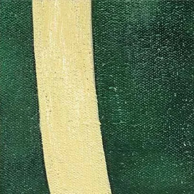 Gold Loop on Green Painting in Black Frame, 50 x 32 cm — detail