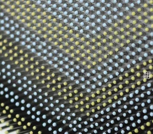 Hexagon Bead Mosaic in White Frame, 50 x 50 cm — detail