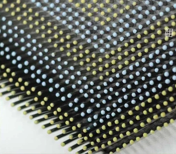 Hexagon Bead Mosaic in White Frame, 50 x 50 cm — detail