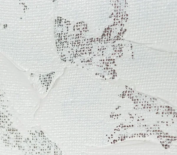 White Crackle Plaster Wall Art, 100 x 100 cm in ivory — detail