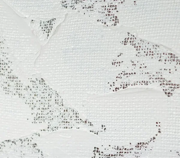 White Crackle Plaster Wall Art, 100 x 100 cm in ivory — detail