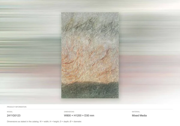 Coral Grass Horizon Textured Wall Art, 80 x 120 cm in rose stone — dimensions