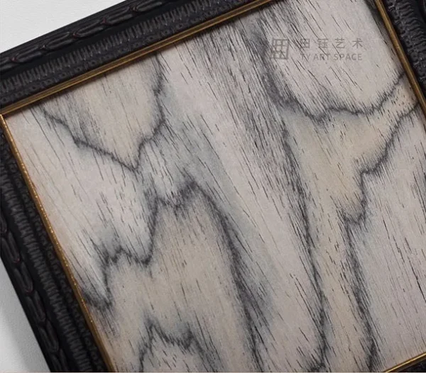 Small Marble Fragment in Double Black Frame, 45 x 45 cm — detail