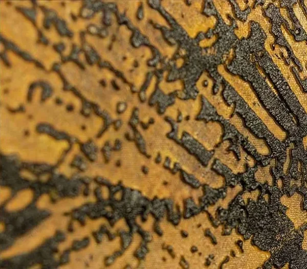 Gold Palm Frond Textured Wall Art in brushed brass — detail