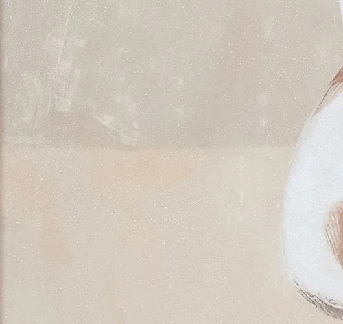 White Cat from Behind Painting in Light Frame, 40 x 60 cm — detail