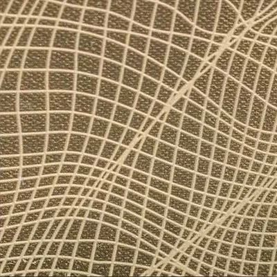 Gold Leaf Veil Painting in Black Frame, 135 x 110 cm — detail