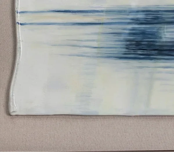 Panoramic Ink Streak Painting in Grey Frame, 125 x 45 cm — detail