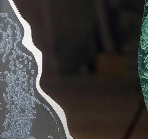 Malachite Coast on Copper Textured Wall Art, 80 x 120 cm in olive — detail