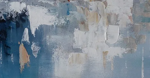 Wide Coastal Abstract Painting in blue — detail