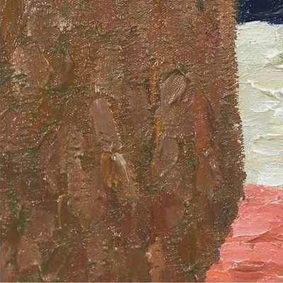 Architectural Colour Block Painting in blue — detail
