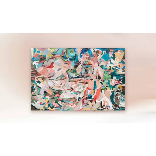 Multicolour Fragment Abstract Painting, 90 x 60 cm in multicolour — in a room setting