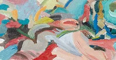 Multicolour Fragment Abstract Painting, 90 x 60 cm in multicolour — detail