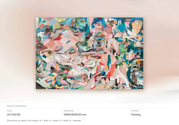 Multicolour Fragment Abstract Painting, 90 x 60 cm in multicolour — dimensions