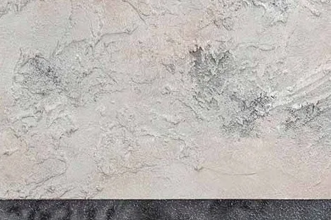 Blush Plaster on Charcoal Textured Painting, 50 x 50 cm in rose stone — detail