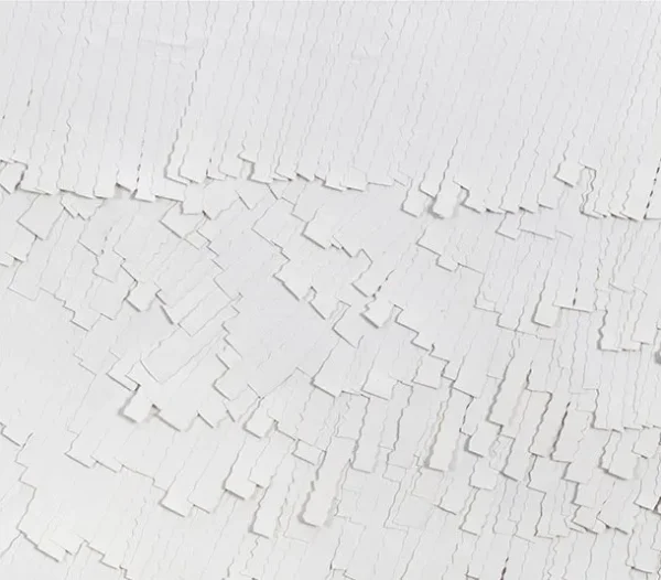 White Impasto Panel with Navy Bar, 120 x 100 cm in ivory — detail