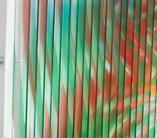 Rainbow Moiré Relief in White Frame, 80 x 100 cm — detail