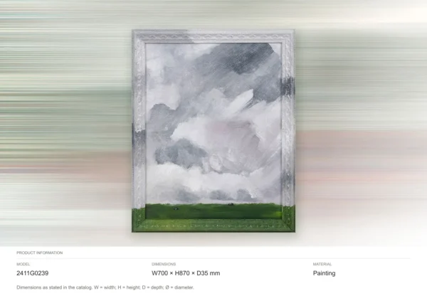 Storm Cloud Over Green Field Painting in slate — dimensions