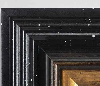 Small Pink Landscape in Gold and Black Frame, 45 x 45 cm — detail