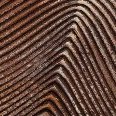 Copper Wave Line Relief in Black Frame, 60 x 60 cm — detail