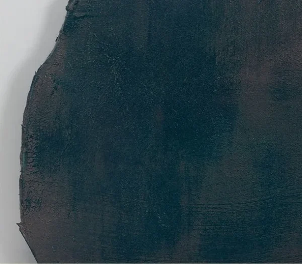 Chartreuse and Ink Colour Field on Torn Panel, 80 x 120 cm in olive — detail