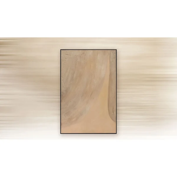 Sand Sweep Textured Painting, 50 x 100 cm in sand — in a room setting