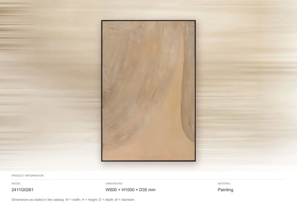 Sand Sweep Textured Painting, 50 x 100 cm in sand — dimensions