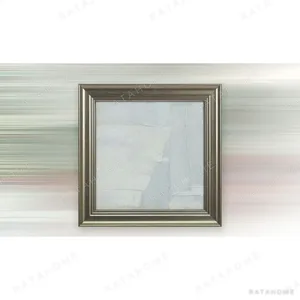 Pale Impasto Blocks in Silver Frame, 50 x 50 cm — in a room setting