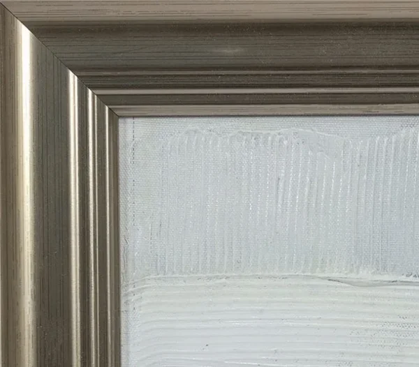 Pale Impasto Blocks in Silver Frame, 50 x 50 cm — detail