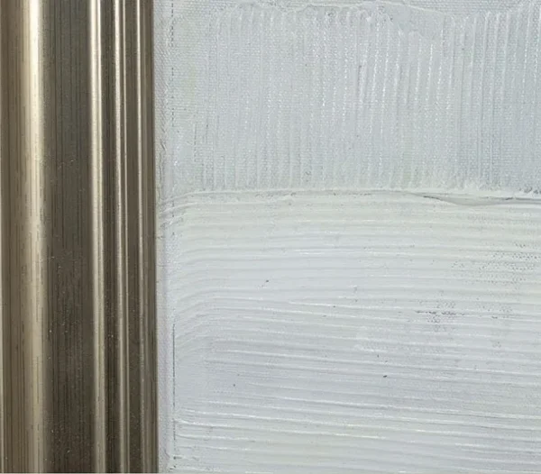 Pale Impasto Blocks in Silver Frame, 50 x 50 cm — detail