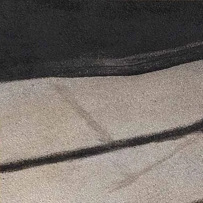 Black Web on Cream Abstract Painting, 80 x 100 cm in black — detail