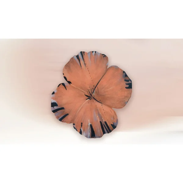 Coral Flower Shaped Wall Art, 70 x 75 cm in rust — in a room setting