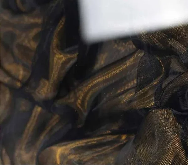 Crumpled Bronze Fabric Relief in White Frame, 50 x 50 cm — detail