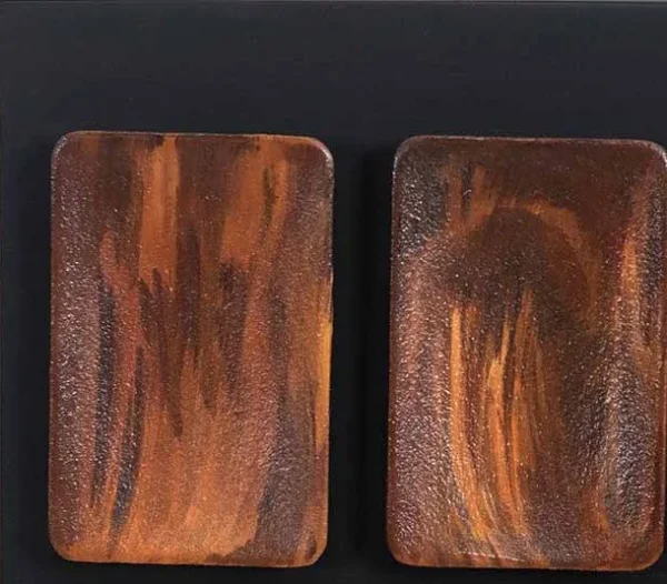 Amber Tile Grid Relief in Black Frame, 70 x 70 cm — detail