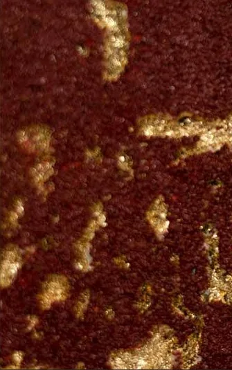 Tall Burgundy and Gold Leaf Panel, 40 x 120 cm in burgundy — detail