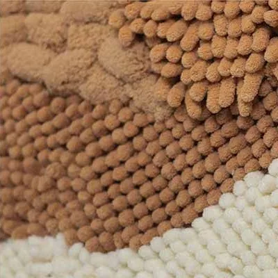 Woven Landscape Fibre Wall Hanging in rust — detail