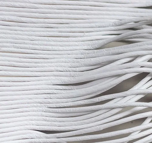 White Thread Wave Relief in Black Frame, 80 x 120 cm — detail