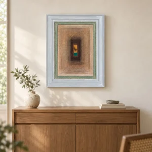Nested Frame Abstract in Silver Frame, 55 x 70 cm — front view