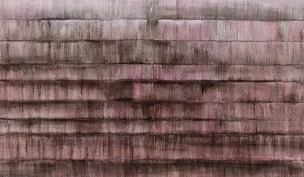 Weathered Stripe Relief in Grey and Rose, 100 x 140 cm — detail
