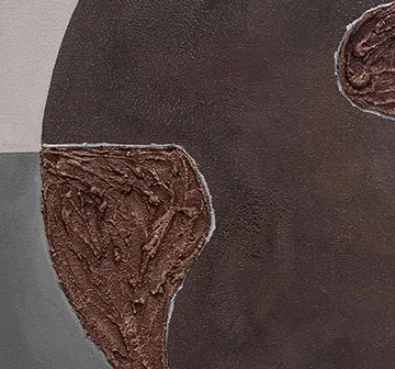 Brown Arch with Copper Chain Painting, 35 x 50 cm in clay — detail