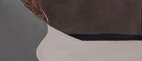 Brown Arch with Copper Chain Painting, 35 x 50 cm in clay — detail