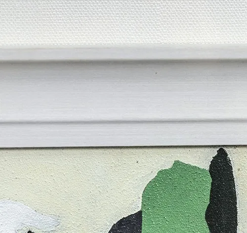 Tall Double Mount Abstract Prints in ivory — detail