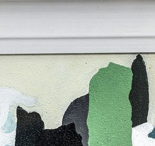 Tall Double Mount Abstract Prints in ivory — detail